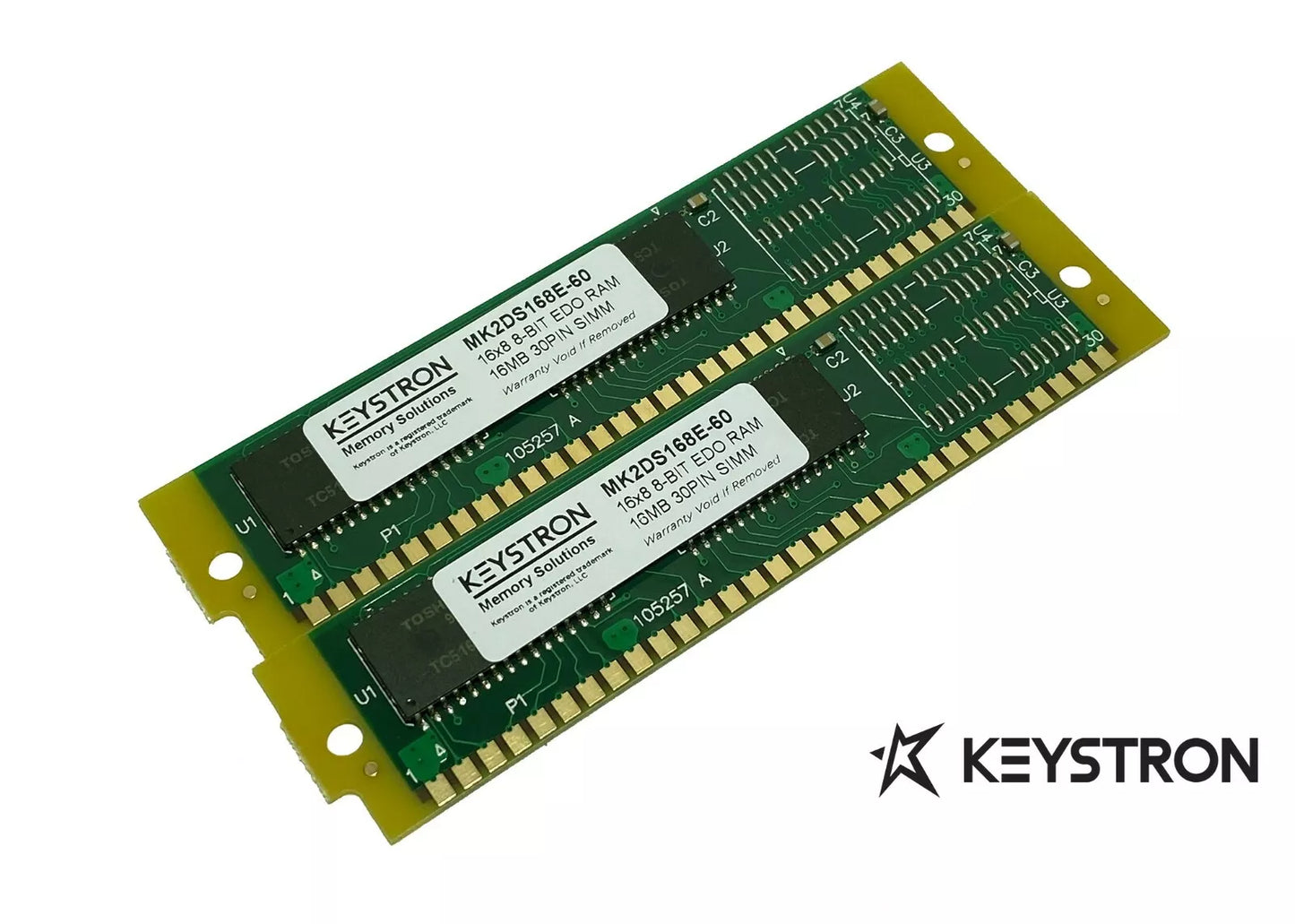 Keystron 32MB 2x16MB 16x8 60-ns 30-pin EDO DRAM Non-Parity SIMM Memory Kit