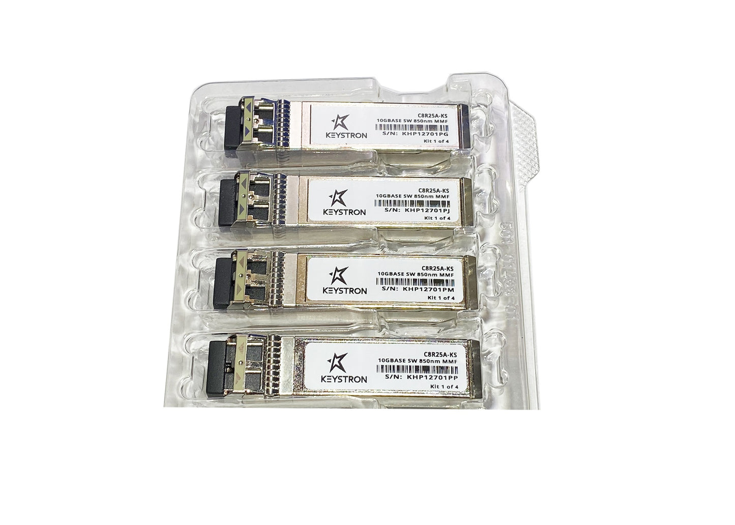 HPE Compatible MSA 2040 SW FC 4-pack Fibre / SCSI Channel  SFP+ Transceivers