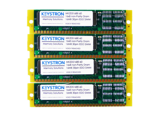 Keystron 64MB 4x16MB 16x8 60-ns 30-pin EDO DRAM Non-Parity SIMM Memory Kit