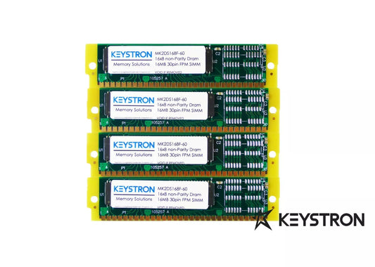 Keystron 64MB 4x16MB 16x8 60-ns 30-pin FPM DRAM Non-Parity SIMM Memory Kit