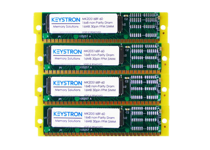 4x 16MB 64MB 30pin SIMMs RAM MEMORY 60ns for Apple Performa 600, 600CD, Mac IIsi, IIci (nonparity), IIvi, IIvx, IIcx, Quadra 700, 900, 950